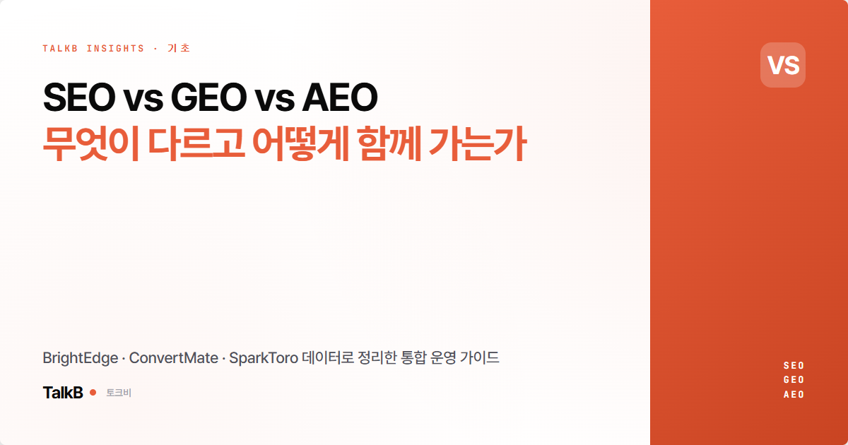 SEO · GEO · AEO 차이 완전 정복